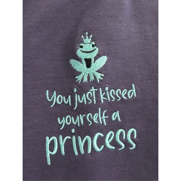 Disney Princess and the Frog Tiana Cowl neck Tunic Shirt Purple Oversized M - Picture 3 of 11